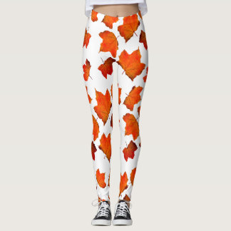 Naranja Otoño Cae hojas Leggings