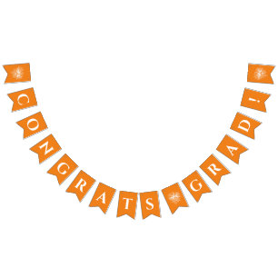 Naranja Pancartas de felicitación con fuegos art