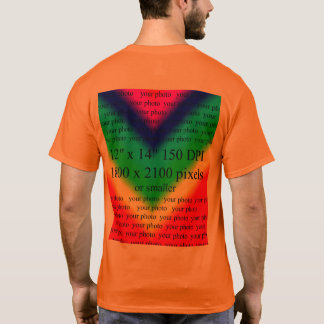Naranja para hombres plantilla de camiseta básica