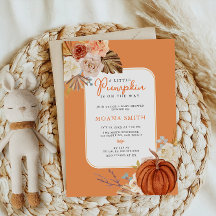 Naranja Pastel Boho Pumpkin Autumn Baby Shower