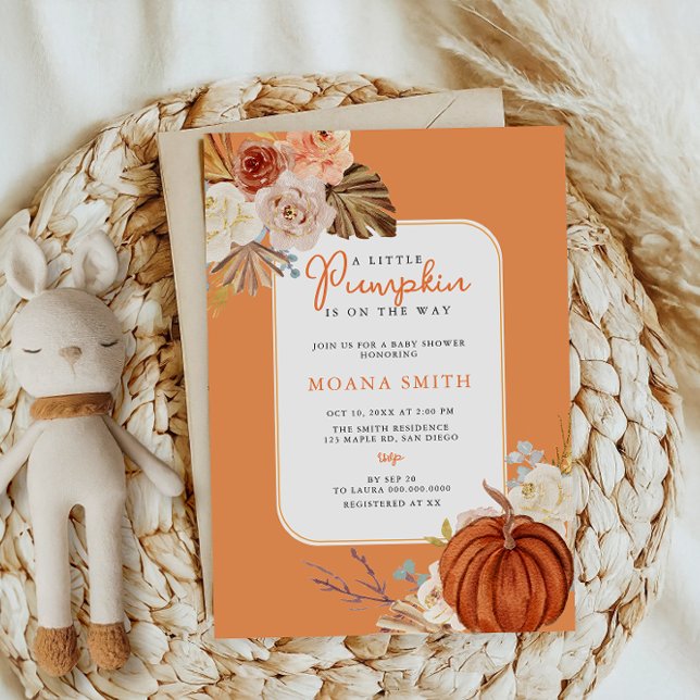 Naranja Pastel Boho Pumpkin Autumn Baby Shower (Subido por el creador)