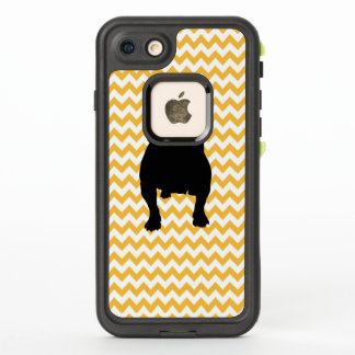 Naranja Pastel Chevron Con Bulldog Inglés