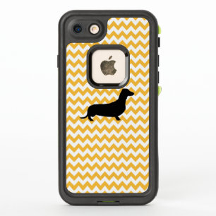 Naranja Pastel Chevron con Dachshund