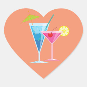 Naranja Pegatina de cócteles de verano