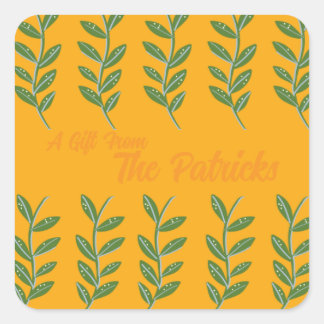 Naranja Pegatina de etiquetas de regalo