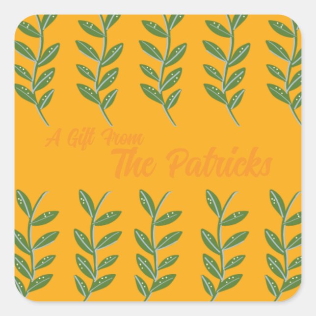 Naranja Pegatina de etiquetas de regalo (Anverso)