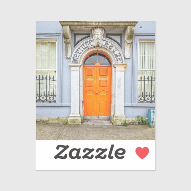 Naranja Pegatina de la puerta de Irlanda (Hoja)