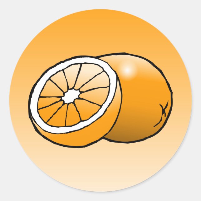Naranja - Pegatina redonda clásica (Anverso)