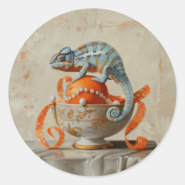 Naranja - Pegatinas redondos para el arte de las s