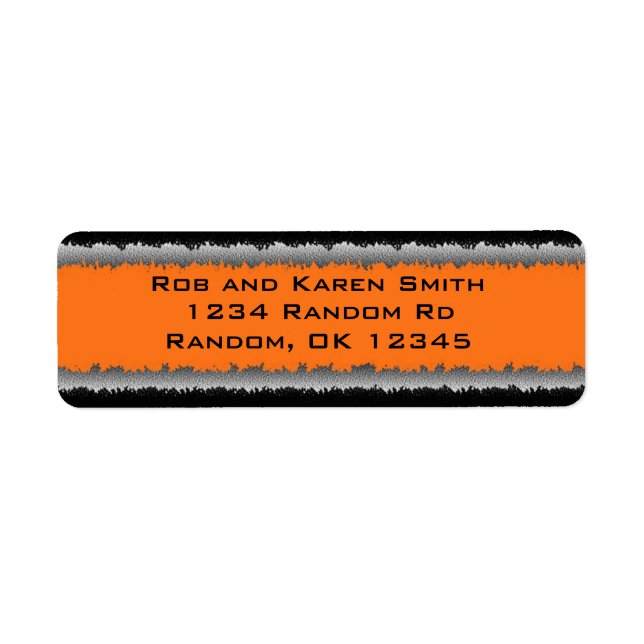 Naranja personalizable negro rota etiquetas (Frente)