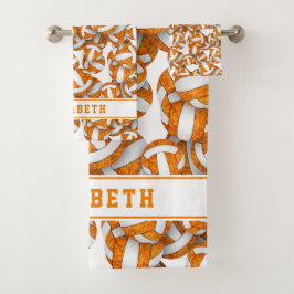 naranja personalizado con patrón de voleibol chica