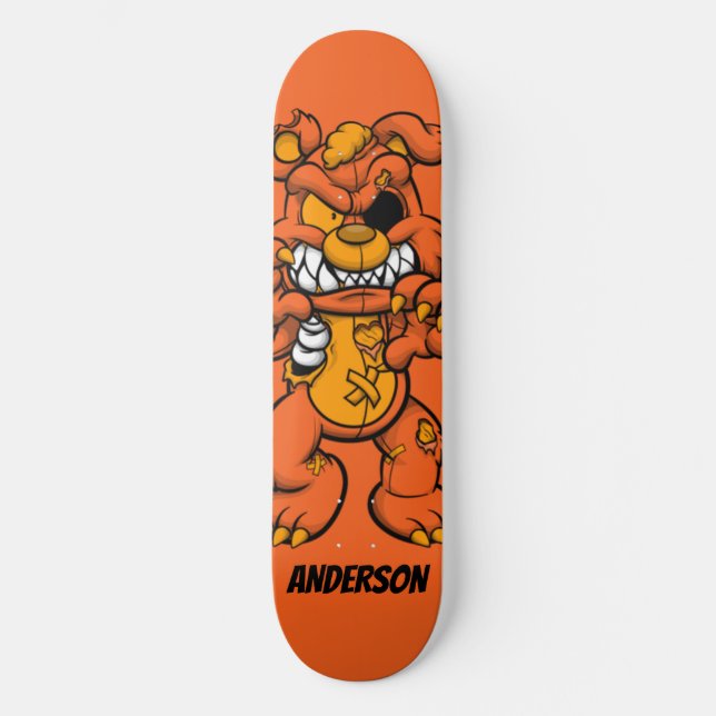 Naranja personalizado de skateboard Ted Zombie (Anverso)