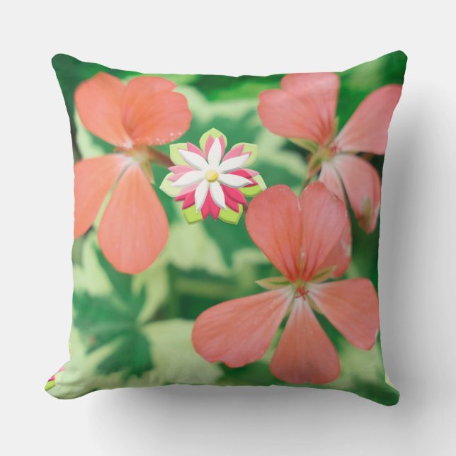 Naranja personalizado Flor Jardín suave almohada (Anverso)