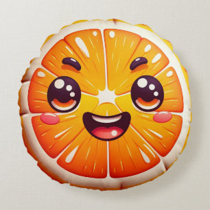 Naranja personalizado Reducir la almohada redonda 