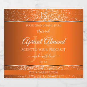 Naranja Plata con etiquetas de productos iniciales