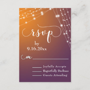 Naranja Plum Ombre y Cadenas Ligeras Boda RSVP 2