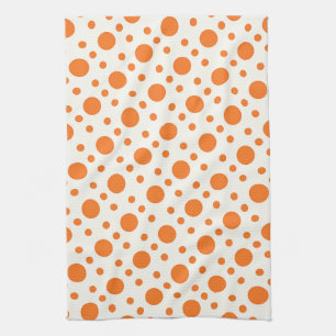 Naranja Polka Dot Retro Diseño Cocina Toalla