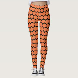 NARANJA POLKA DOTS, HALLOWEEN LEGGINGS Black