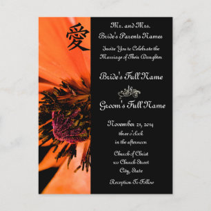 Naranja Poppies Invitaciones de matrimonio y favor