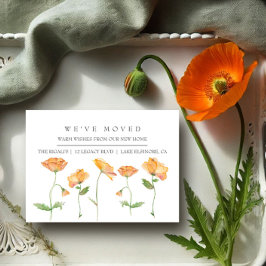 Naranja Poppies Nueva Invitación de mudanza a domi