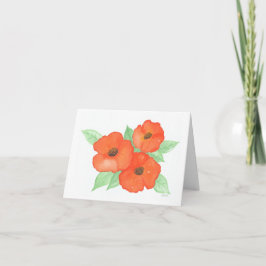 Naranja Poppies pequeñas tarjetas de notas
