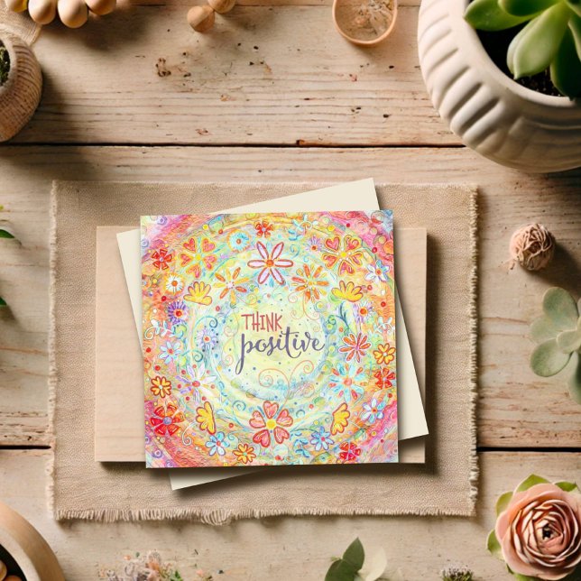 Naranja Positivo Pensar Inspirador Floral (Subido por el creador)