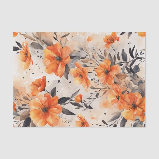 Naranja Primavera Florals 1 Papel de descomposició (Anverso)