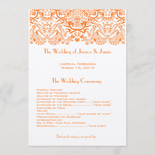 Naranja Programa de Boda de Aves Amores Whimisical