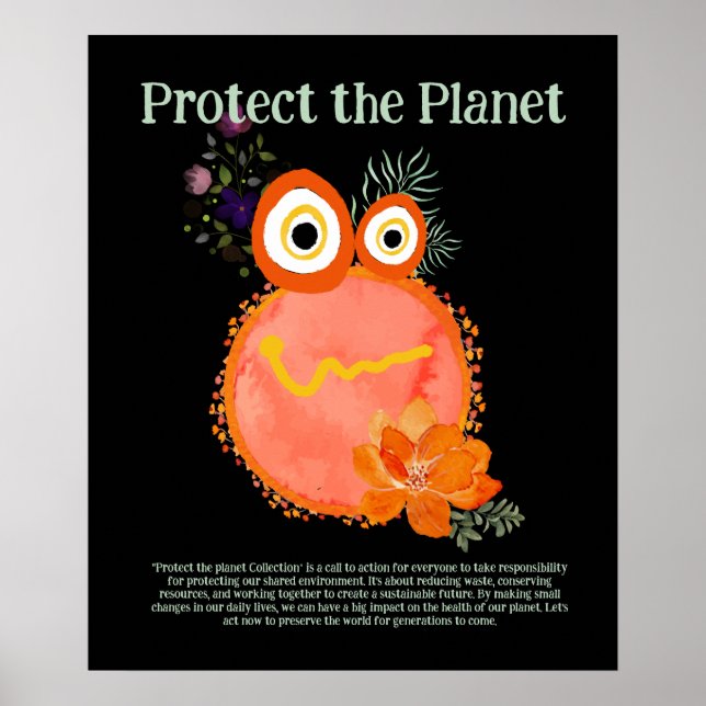 Naranja PROTEGER EL PLANETA, GUARDAR EL Arte TONTO (Frente)