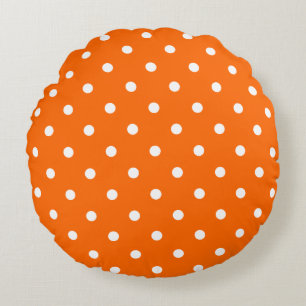 Naranja Puntos de Polka Alrededor de la almohada