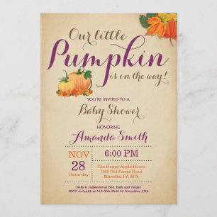 Naranja Purple de la invitación Baby Shower de la 