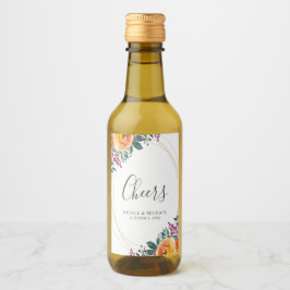 Naranja púrpura acuarela Boda floral Mini