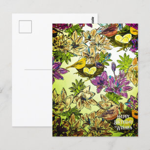 NARANJA PÚRPURA NIDO DE PÁJARO     Tarjeta postal 