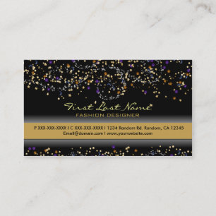 Naranja purpurina azul specks tarjetas de visita p