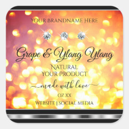 Naranja Purpurina de oro Etiquetas de producto Dia