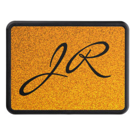 Naranja purpurina monograma personalizado tapa de