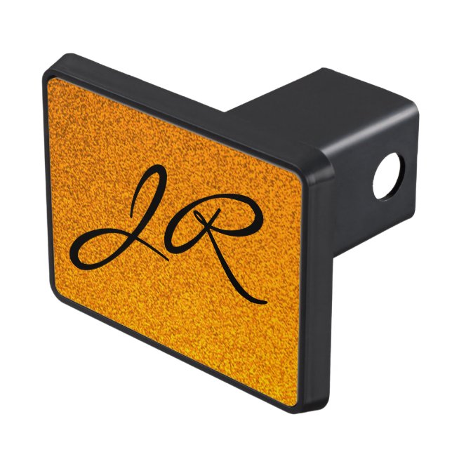 Naranja purpurina monograma personalizado tapa de  (Parte superior derecha)