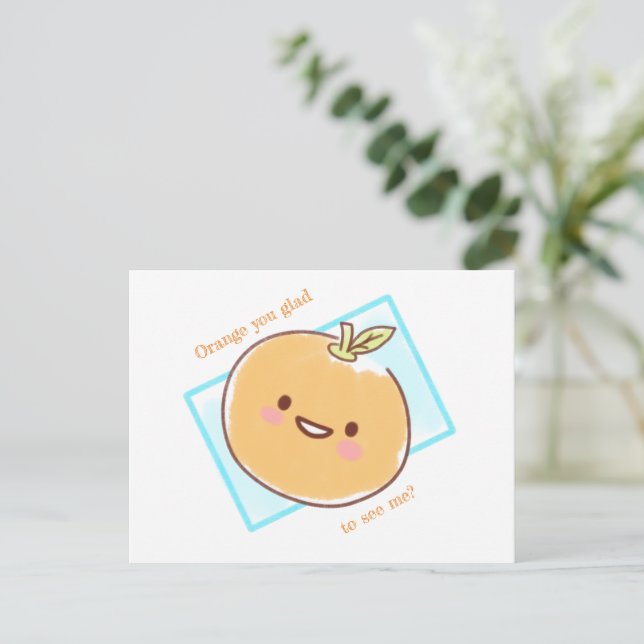 Naranja que te alegra la postal (Anverso de pie)