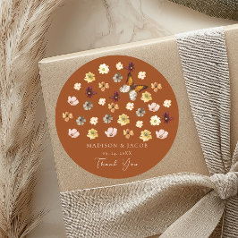 Naranja quemada de los pegatinas de bodas de los l