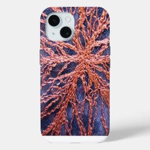 naranja quemada índigo floral boho arte bordado