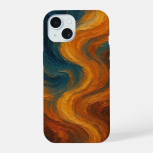 Naranja quemada terrosa y óleo abstracto teal Pint