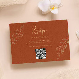 Naranja quemado Boho moderno Boho Wedding RSVP Cód