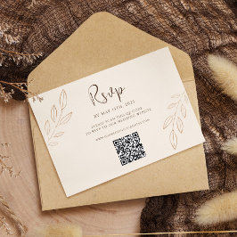 Naranja quemado Boho Wedding RSVP Código QR