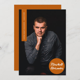 Naranja quemado Graduación Geométrica Invitación d