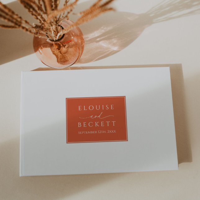 Naranja quemado moderno libro de invitados Boda (Subido por el creador)
