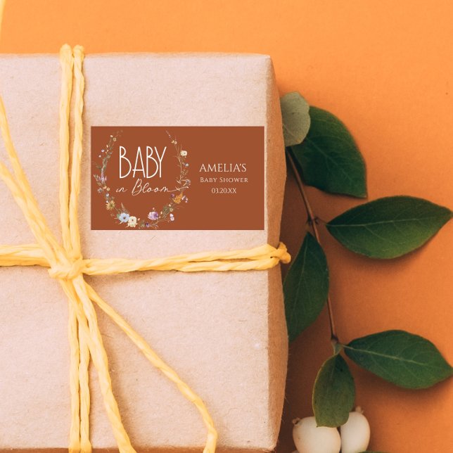 Naranja quemado Pegatina de Baby Shower de otoño (Subido por el creador)