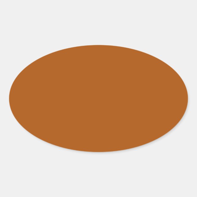 Naranja quemado Pegatina Oval (Anverso)