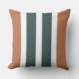 Naranja Quemado/ Pino Tiras Verdes Almohada Revers