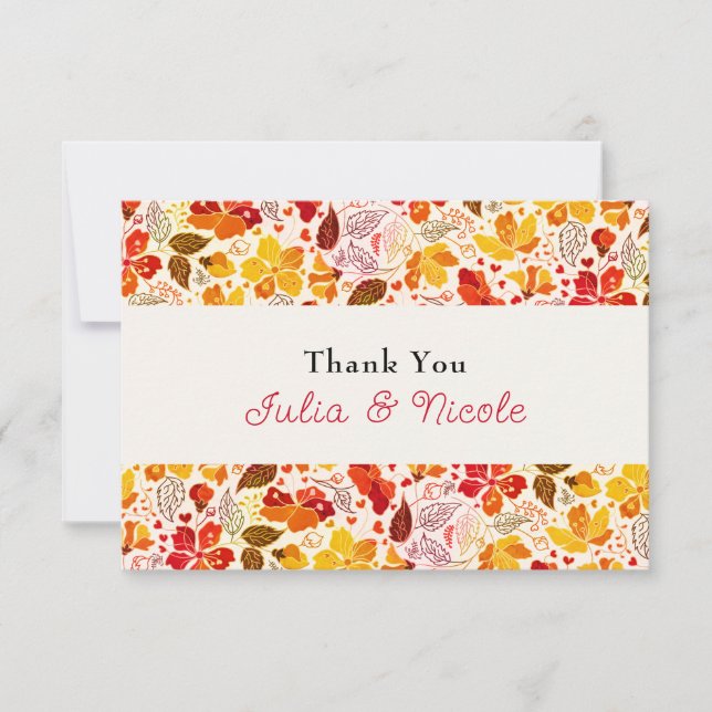 Naranja quemado Tropical Hibiscus Florals Boda (Anverso)