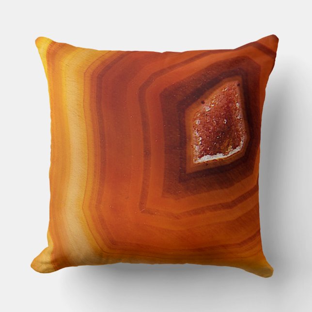 Naranja quemado y almohada de lanzamiento impresa  (Anverso)
